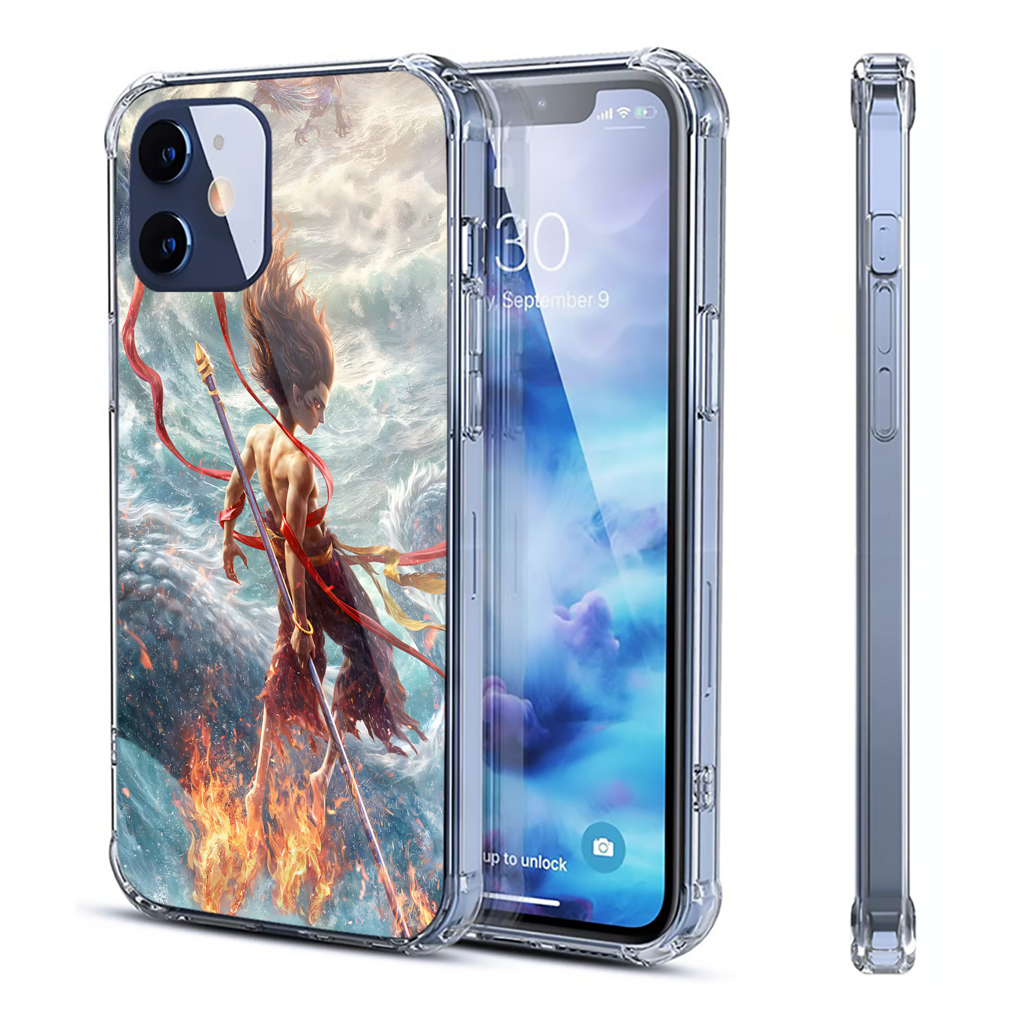 （画像用） Ne Zha 2 ナタ 魔童の大暴れ 【iPhone 12シリーズ対応】透明スマホケース（クリアソフトケース）